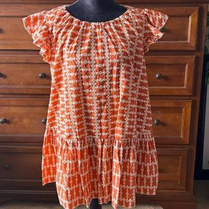 Bucketlist Ruffle Hem Eyelet Dress